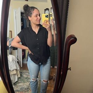 Black Button Up Short Sleeve